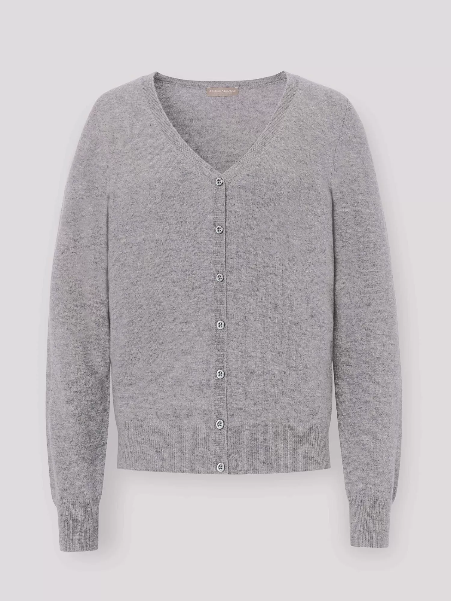 REPEAT cashmere Vesten | Vesten*Basic organisch cashmere vest met V-hals LightGrey